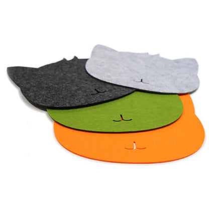 Anti-Slip Backside Office Felt Cat Shape Mouse Pad
