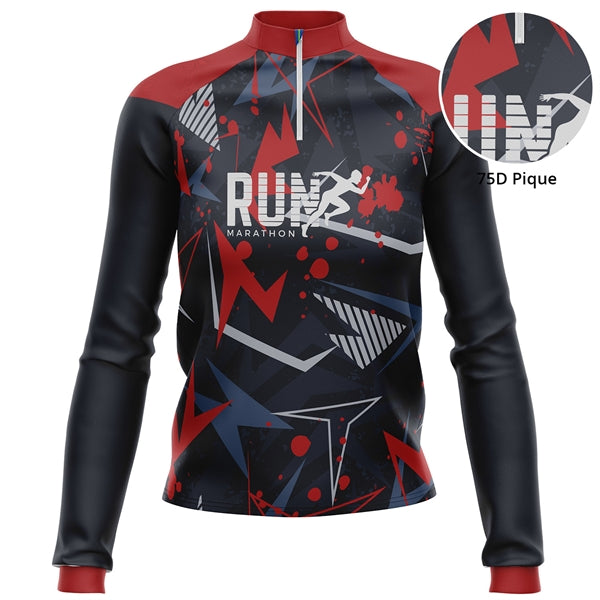 Women's 75D Pique Sublimation Quarter Zipper Turtleneck