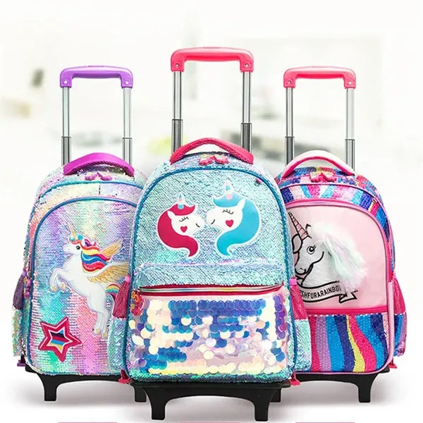 School Kids Rolling Backpack