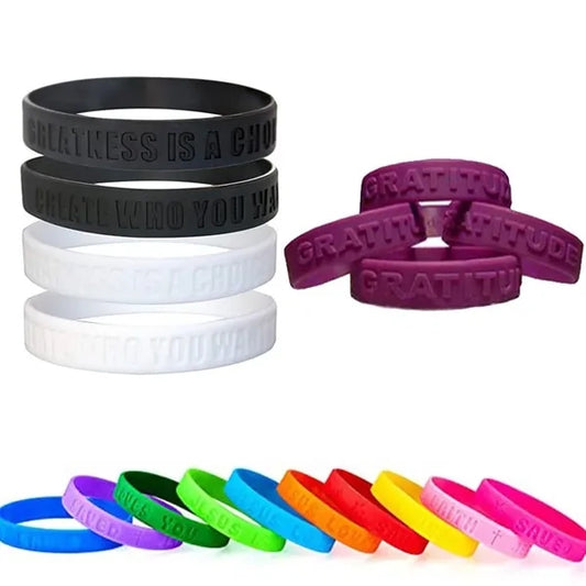 1/2" Debossed Embossed Silicone Bracelet
