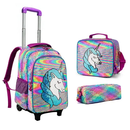 School Kids Rolling Backpack