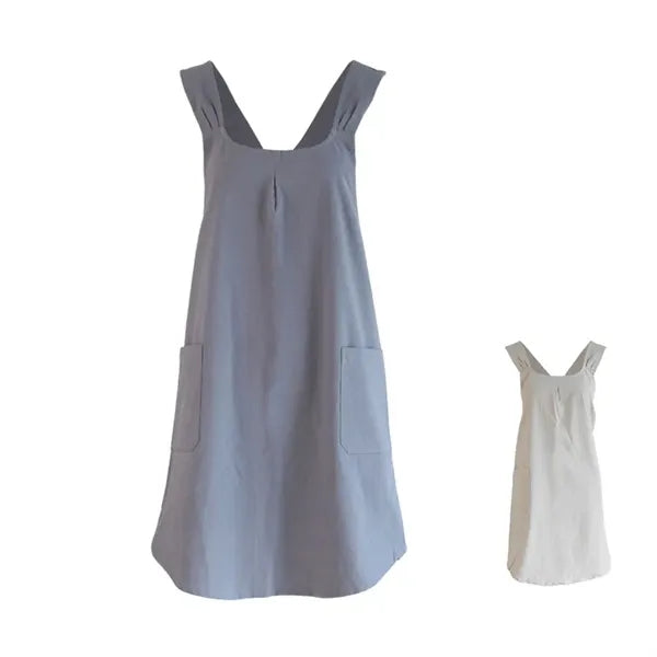 Linen Cross Back Kitchen Cooking Aprons