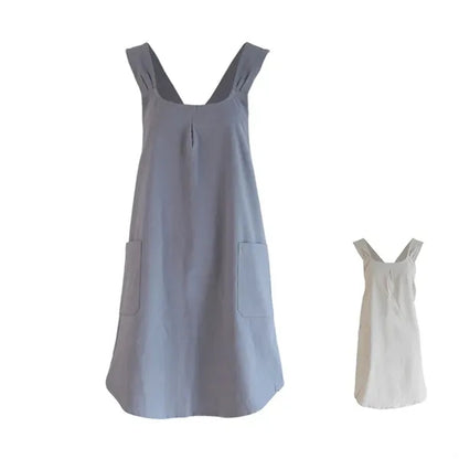 Linen Cross Back Kitchen Cooking Aprons