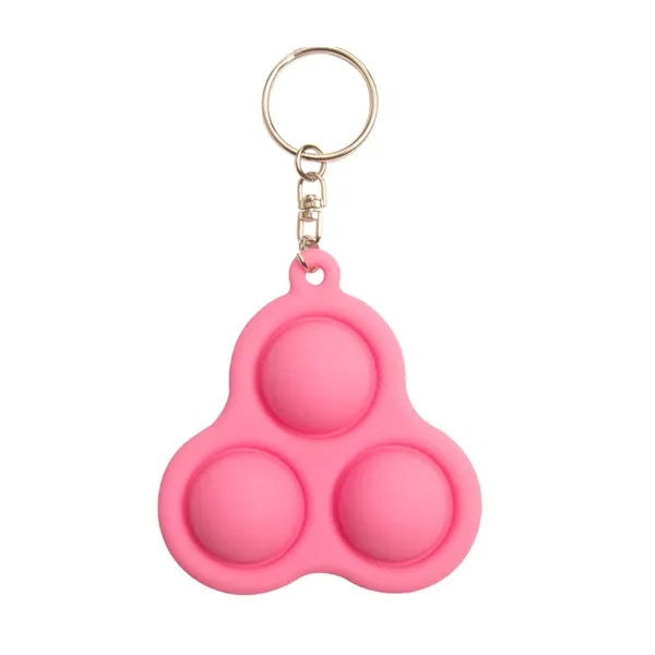Silicone Pop 3 Bubbles Fidget Keychain