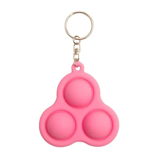 Silicone Pop 3 Bubbles Fidget Keychain