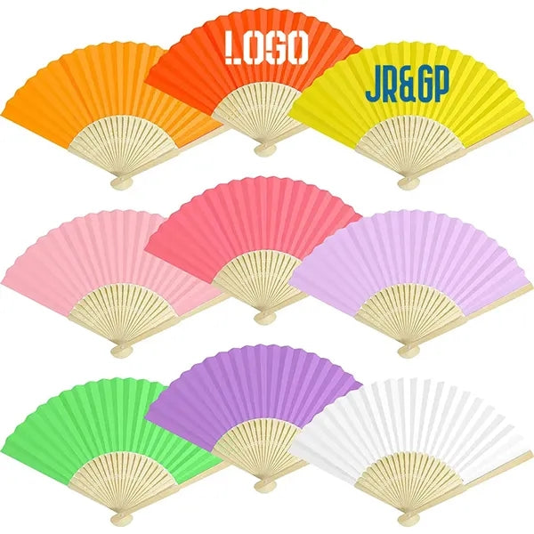Bamboo Hand Held Paper Folding Fans