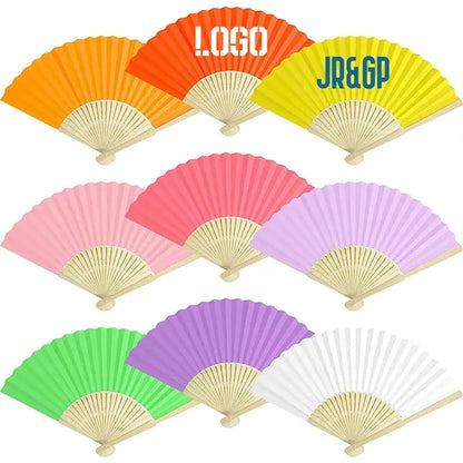 Bamboo Hand Held Paper Folding Fans