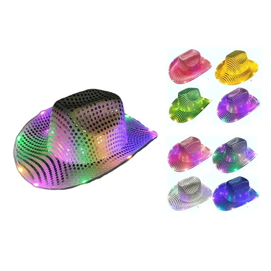 Cowboy Sequin Led Hat
