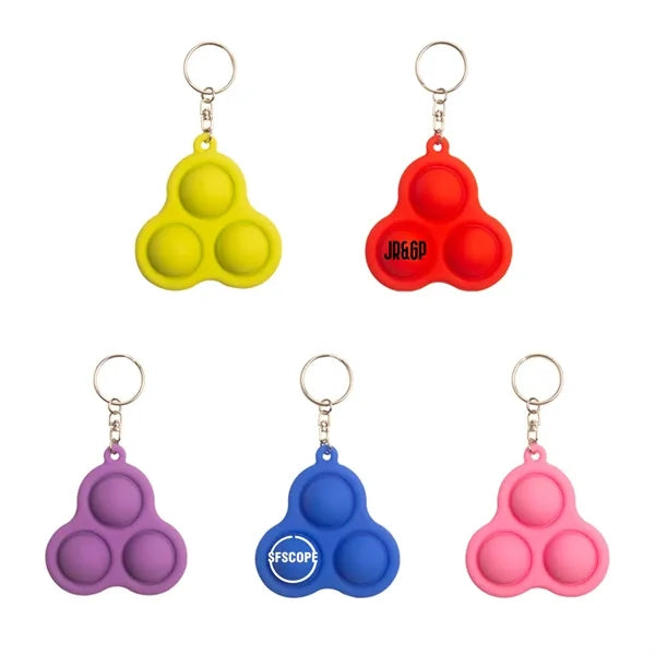 Silicone Pop 3 Bubbles Fidget Keychain