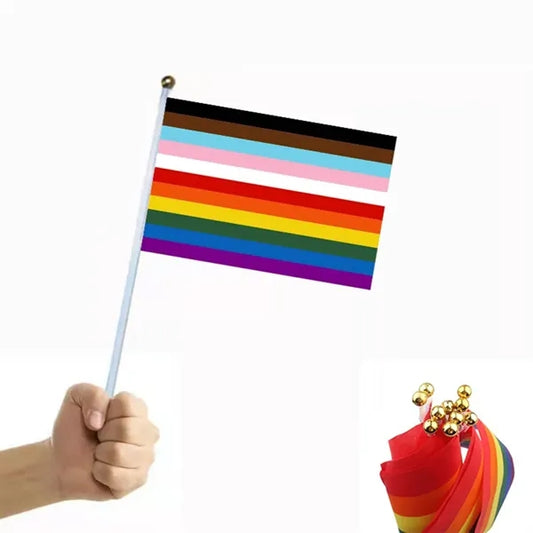 Hand Held Rainbow Pride Flags