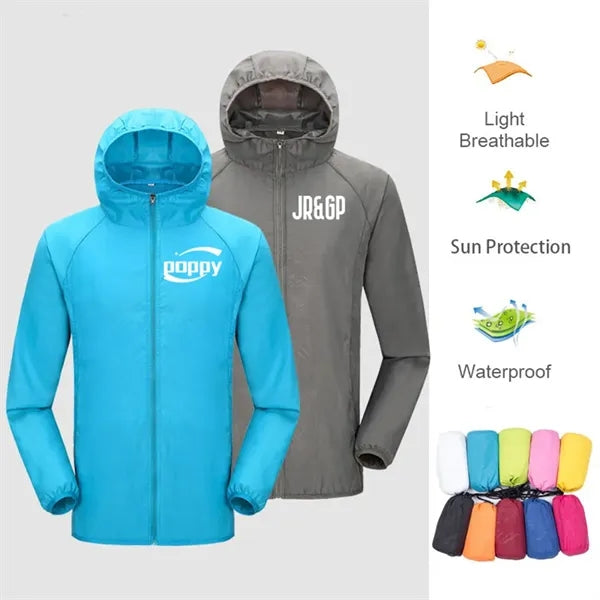Unisex UPF Windbreaker Hoody Jacket Coats