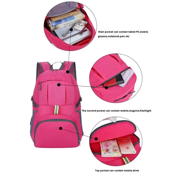 Lightweight Packable Foldable Travel Hiking Backpack Daypack
