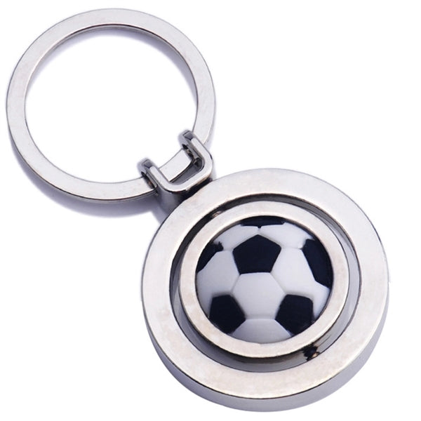 Rotating Soccer Shaped Keychains  Plastic Keyring