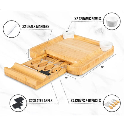 Bamboo Cheese Board and Knife Set