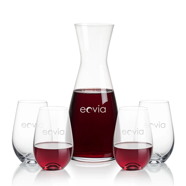 Portofino Carafe & Boston Stemless Wine