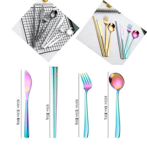 4Pcs/Set Portable Cutlery Kit Stainless Steel