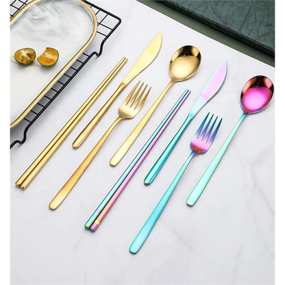 4Pcs/Set Portable Cutlery Kit Stainless Steel
