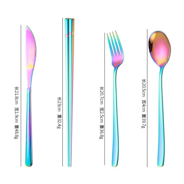 4Pcs/Set Portable Cutlery Kit Stainless Steel