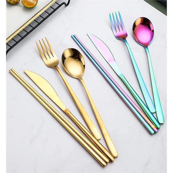 4Pcs/Set Portable Cutlery Kit Stainless Steel