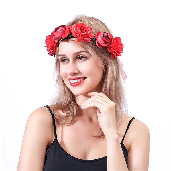 Adjustable Floral Wreath Hair Band