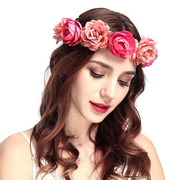 Adjustable Floral Wreath Hair Band