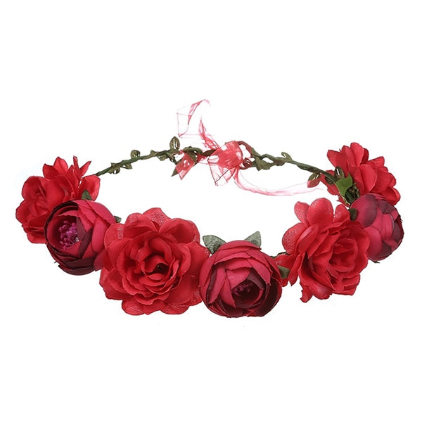 Adjustable Floral Wreath Hair Band