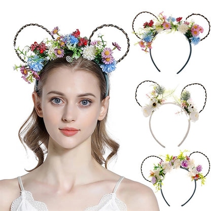 Micky-mouse Ears Flower Hair Hoop