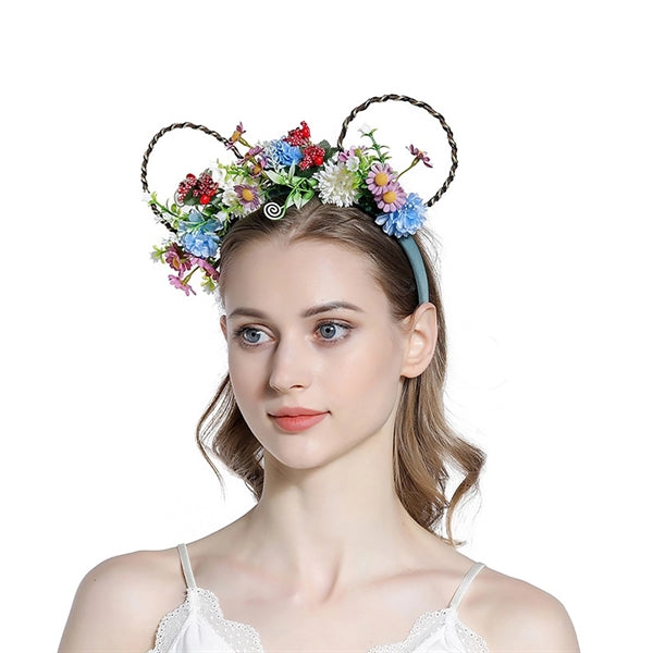 Micky-mouse Ears Flower Hair Hoop