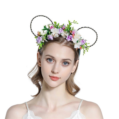 Micky-mouse Ears Flower Hair Hoop