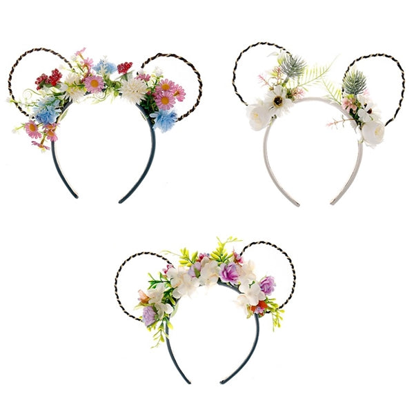 Micky-mouse Ears Flower Hair Hoop
