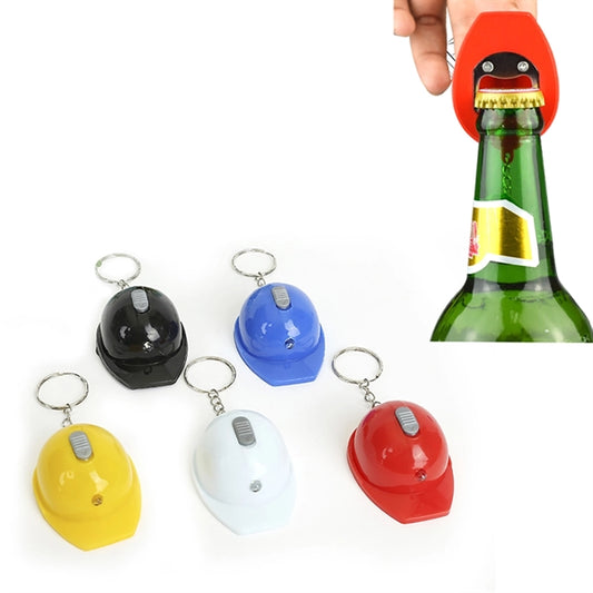 Helmet-shape Bottle Opener Keychain With Flashlight