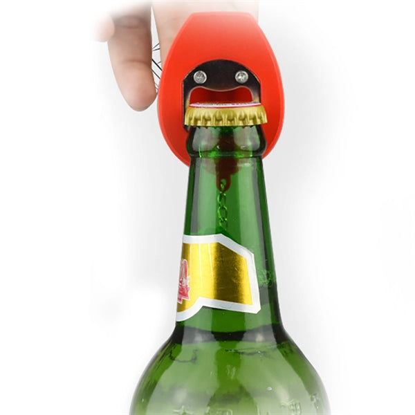 Helmet-shape Bottle Opener Keychain With Flashlight