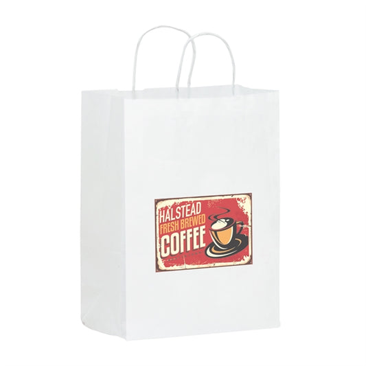 White Kraft Twisted Paper Handle Shopper - DIGITAL