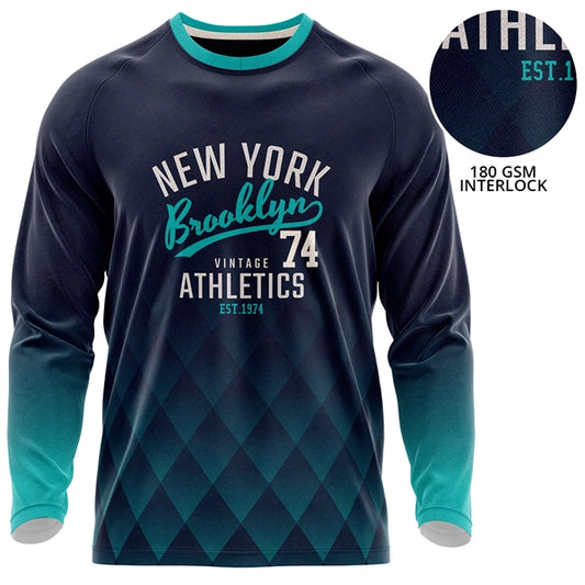 Unisex 180 GSM Poly Interlock Sublimation Long Sleeve Tshirt