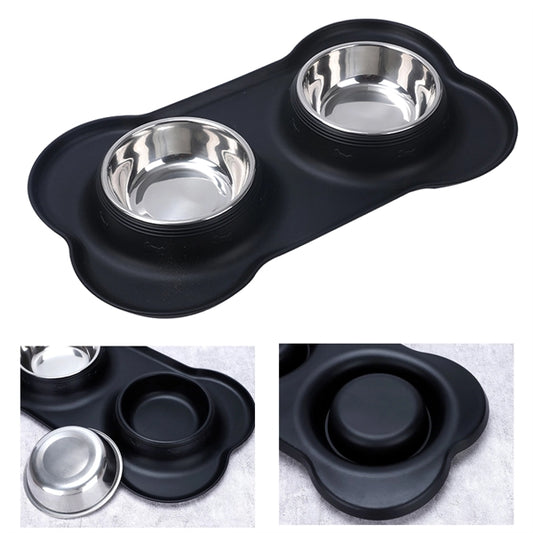 Pet Bowls With Skid Resistant Silicone Mat