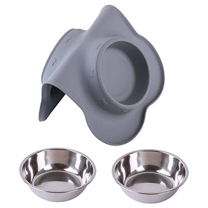 Pet Bowls With Skid Resistant Silicone Mat