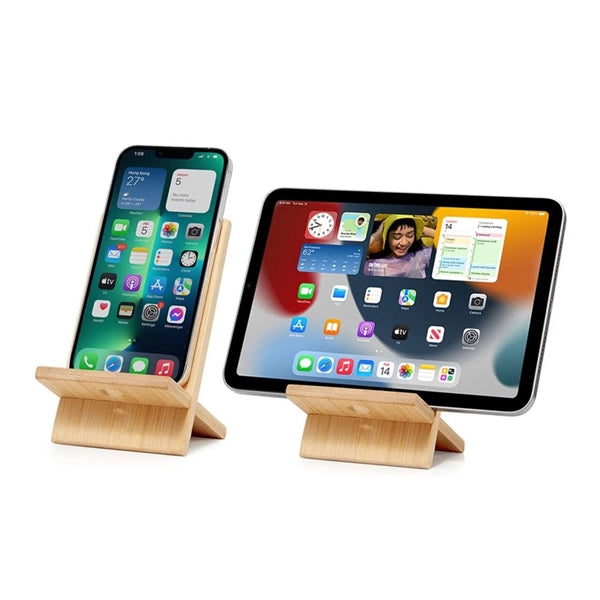 Custom Bamboo Cell Phone Stand with Charging Hole