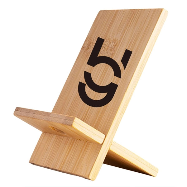 Custom Bamboo Cell Phone Stand with Charging Hole