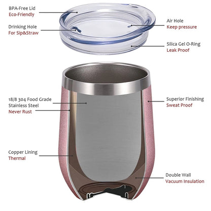 Insulated Wine Tumbler With Lid