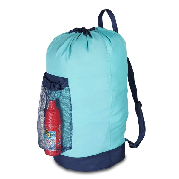 Laundry Backpack With Shoulder Straps And Mesh Pocket