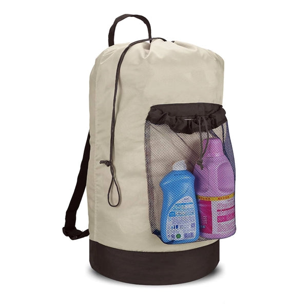Laundry Backpack With Shoulder Straps And Mesh Pocket