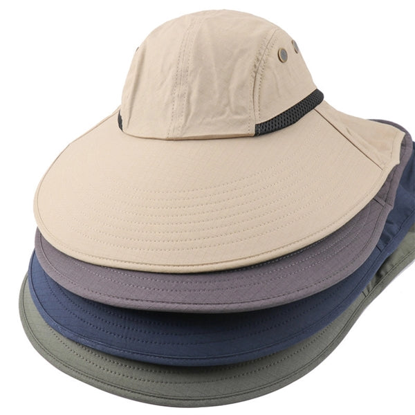 Wide Brim Sun Hat With Neck Flap