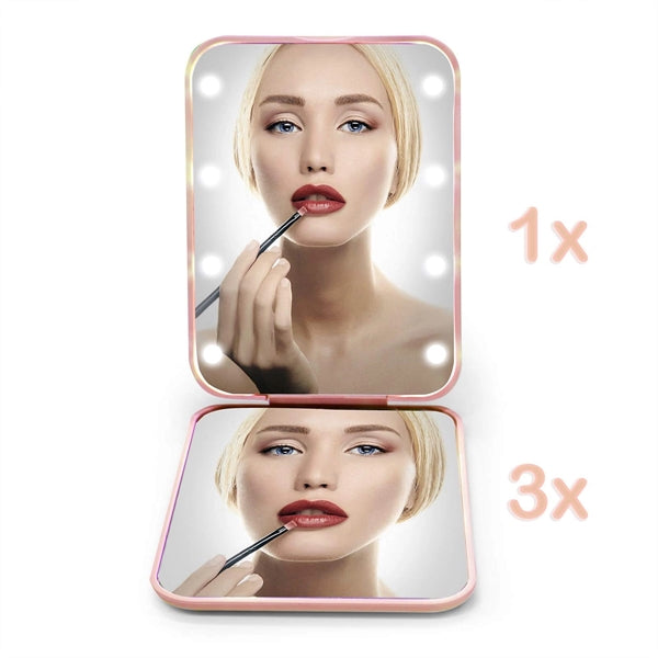 Magnification Led Compact Travel Makeup Mirror