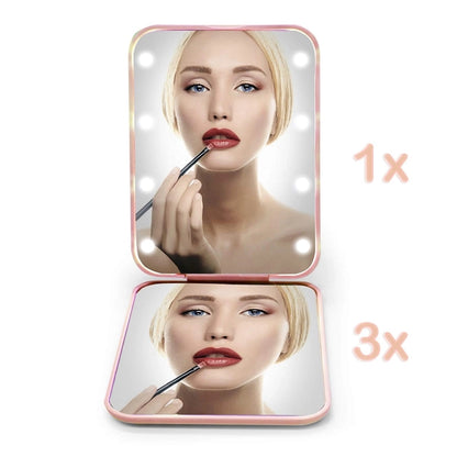 Magnification Led Compact Travel Makeup Mirror
