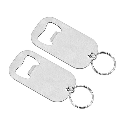Stainless Steel Flat Beer Bottle Opener Keychain