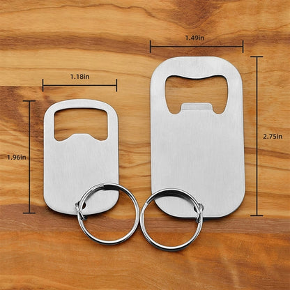 Stainless Steel Flat Beer Bottle Opener Keychain
