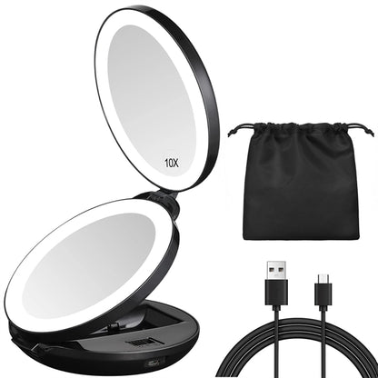 Rechargeable Led Lighted Travel Magnifying Mirror