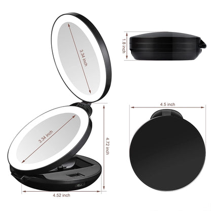 Rechargeable Led Lighted Travel Magnifying Mirror