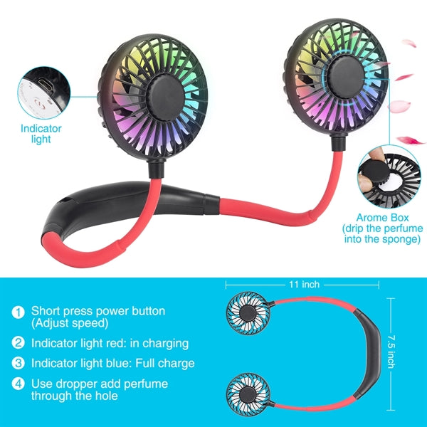 Neck Fan With Led Light