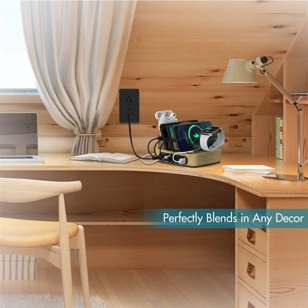 Bamboo Charging Station For Multiple Devices